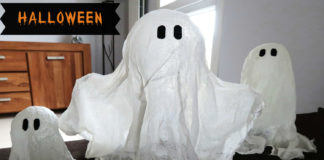DIY fantômes d'Halloween qui flottent à faire avec les enfants