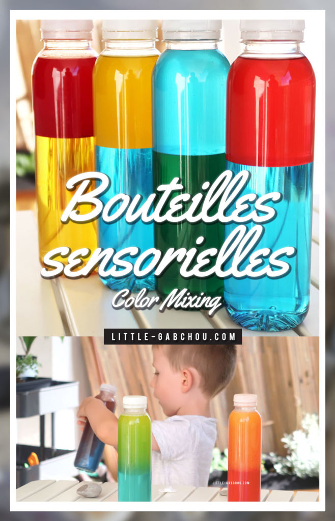 bouteilles sensorielles en couleurs à mixer 