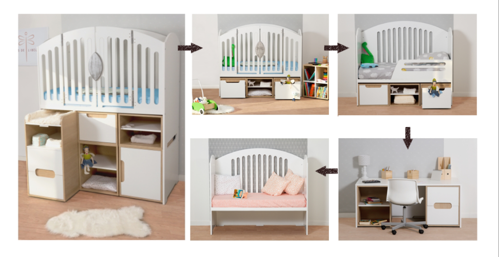 aménager chambre de bébé avec des meubles évolutifs