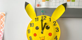 Fabriquer une horloge maison Pikachu pour apprendre à lire l'heure