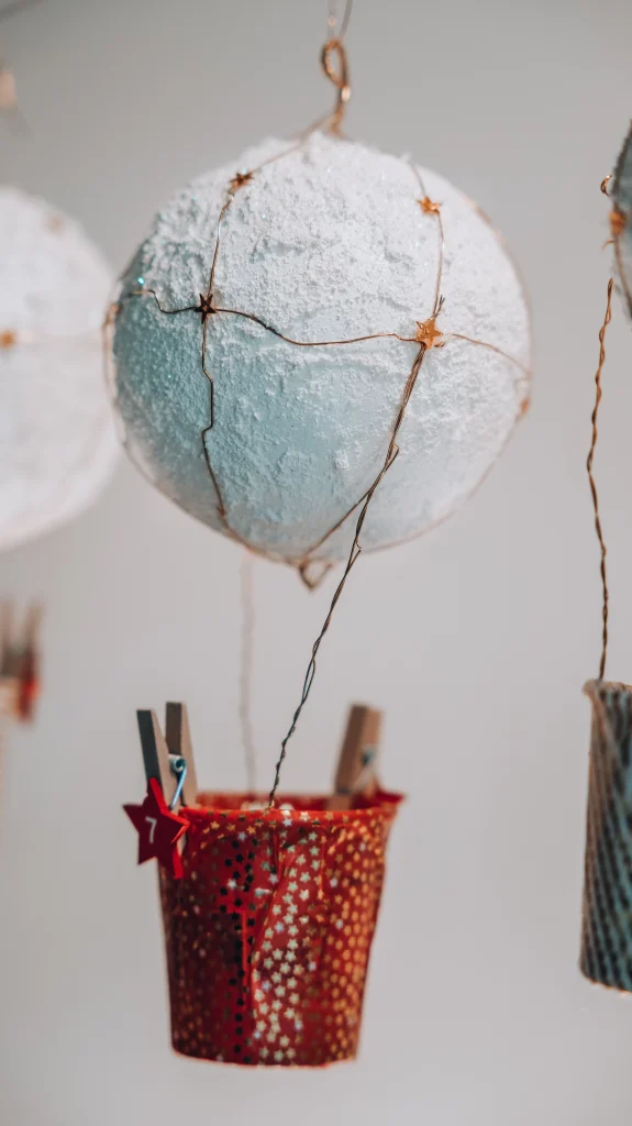 DIY: calendrier de l'Avent avec des montgolfières